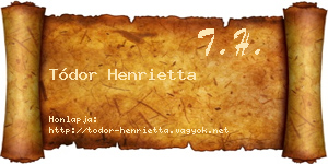 Tódor Henrietta névjegykártya