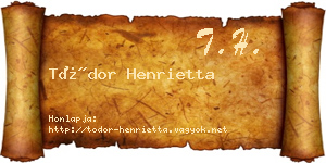 Tódor Henrietta névjegykártya